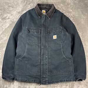 Vintage Carhartt Denim Moss Green Field Quilted Lined Arctic Jacket Mens Sz XLT